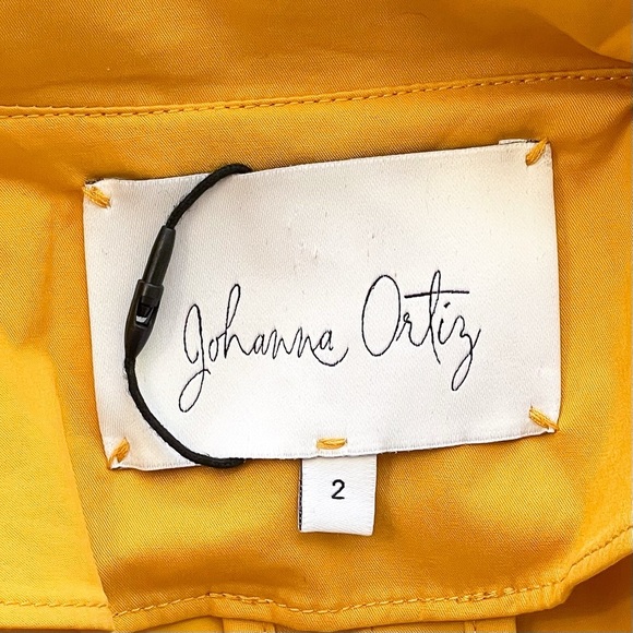 Johanna Ortiz Tulip Evolution Jacket Dress Ruffle Yellow Wrap Dandelion 2 EUC - Picture 5 of 7